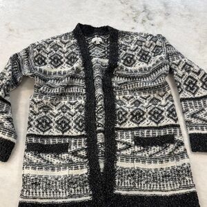 Lucky Brand Black and White Cardigan Sweater